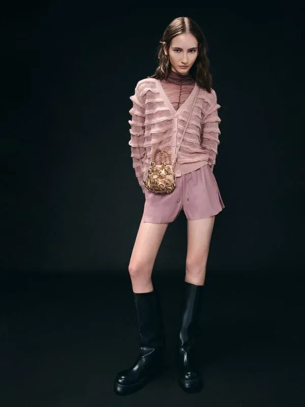 Women Metallic Beaded Top Handle Bag 8211 Rose Gold CHARLES and KEITH Top Handle Bags