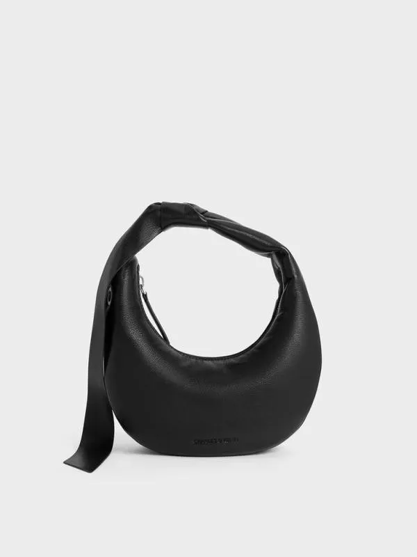 Women Micro Toni Knotted Crescent Hobo Bag 8211 Noir CHARLES and KEITH Hobo Bags Women Micro Toni Knotted Crescent Hobo Bag 8211 Noir CHARLES and KEITH Hobo Bags