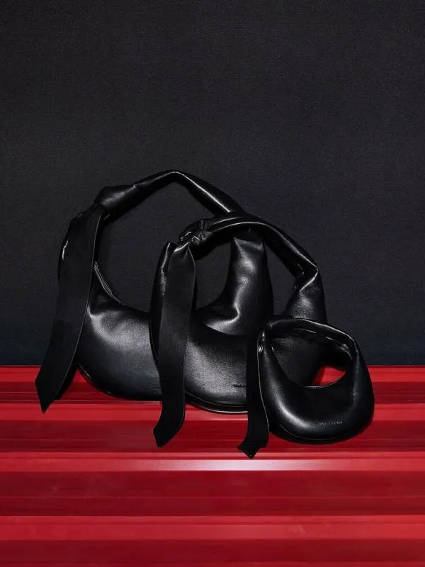 Women Micro Toni Knotted Crescent Hobo Bag 8211 Noir CHARLES and KEITH Hobo Bags