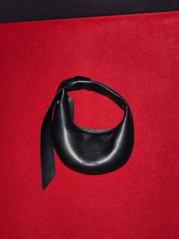 Women Micro Toni Knotted Crescent Hobo Bag 8211 Noir CHARLES and KEITH Hobo Bags