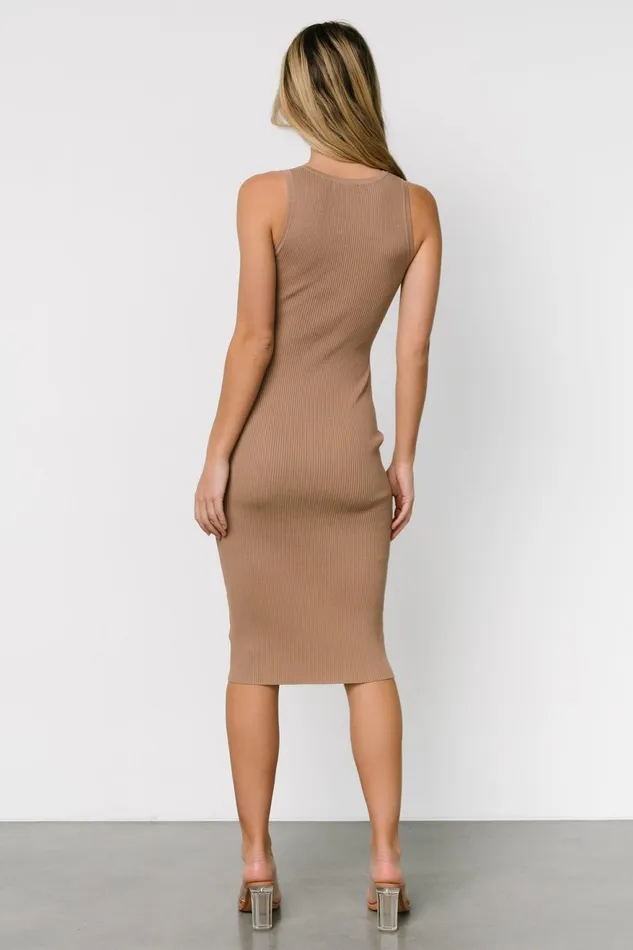 Women Midi Dresses Baltic Born Bobbie Snap Button Midi Dress Light Mocha Women Midi Dresses Baltic Born Bobbie Snap Button Midi Dress Light Mocha