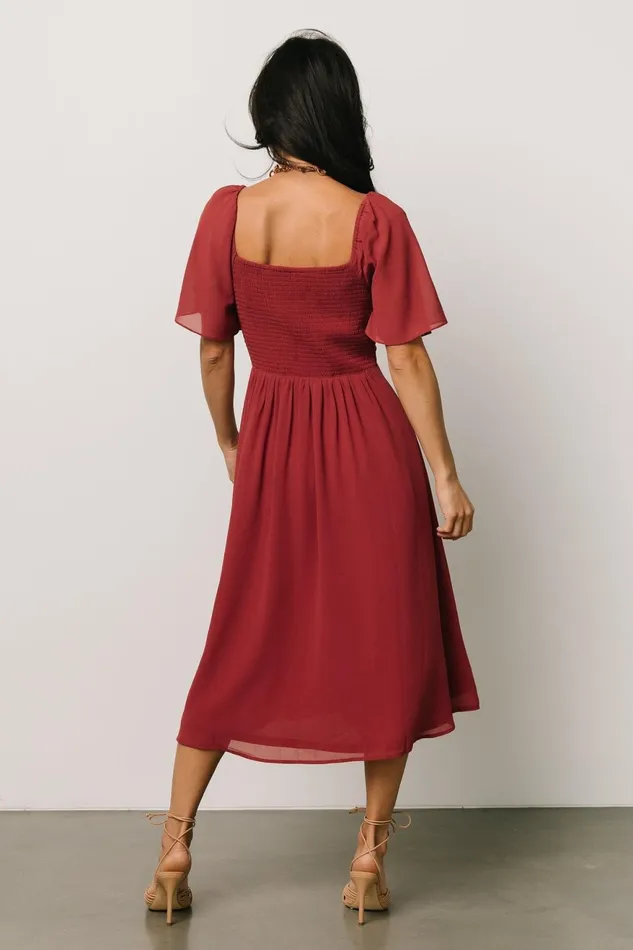 Women Midi Dresses Baltic Born Colette Sweetheart Midi Dress Terracotta