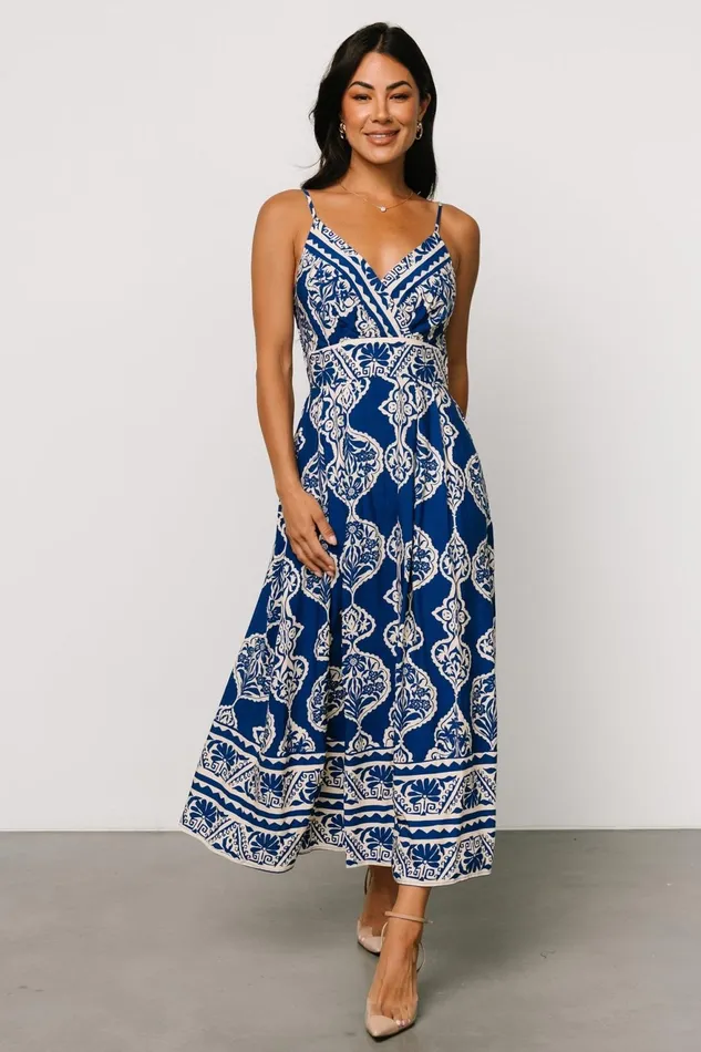 Women Midi Dresses Baltic Born Delia Midi Dress Blue Print