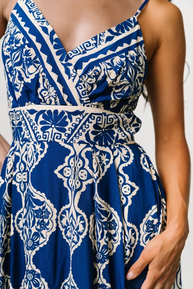 Women Midi Dresses Baltic Born Delia Midi Dress Blue Print