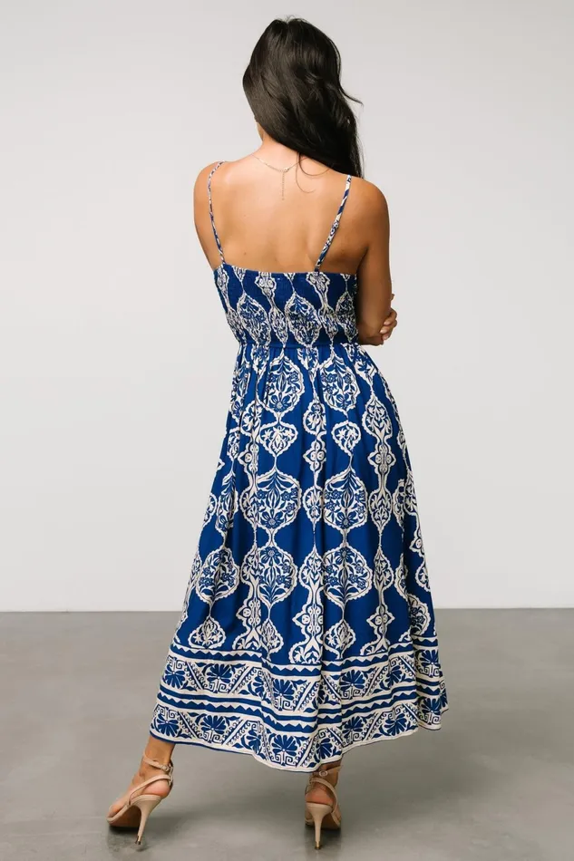 Women Midi Dresses Baltic Born Delia Midi Dress Blue Print