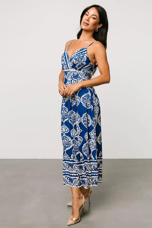 Women Midi Dresses Baltic Born Delia Midi Dress Blue Print