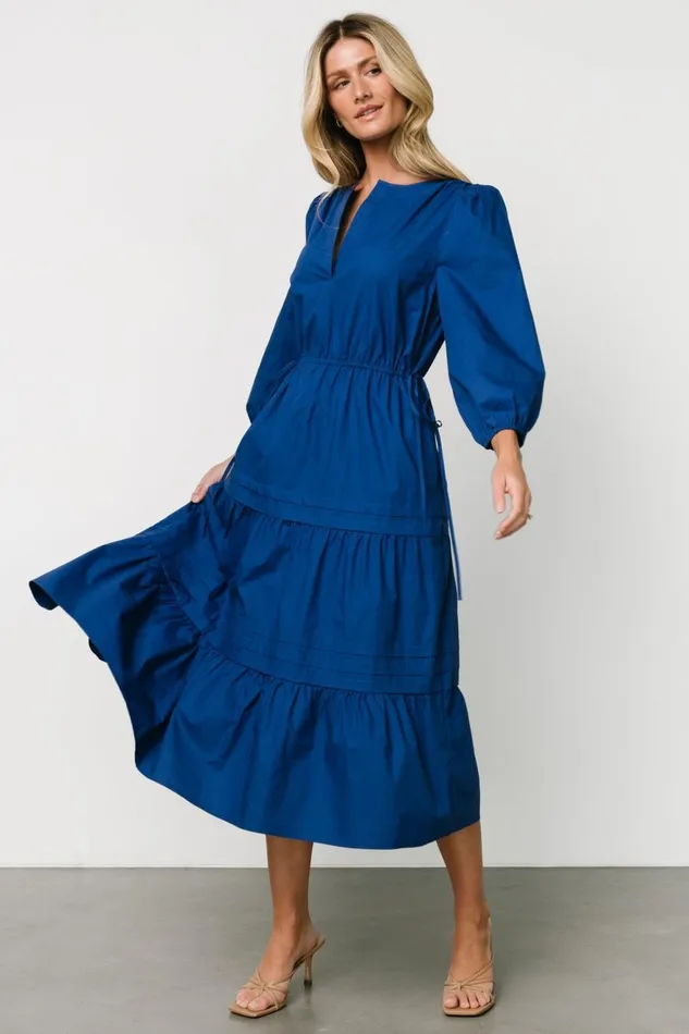 Women Midi Dresses Baltic Born Santa Fe Poplin Midi Dress Cobalt Women Midi Dresses Baltic Born Santa Fe Poplin Midi Dress Cobalt