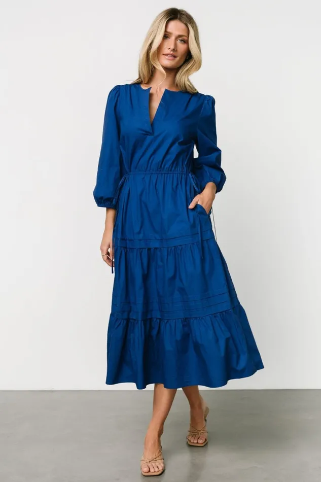 Women Midi Dresses Baltic Born Santa Fe Poplin Midi Dress Cobalt Women Midi Dresses Baltic Born Santa Fe Poplin Midi Dress Cobalt