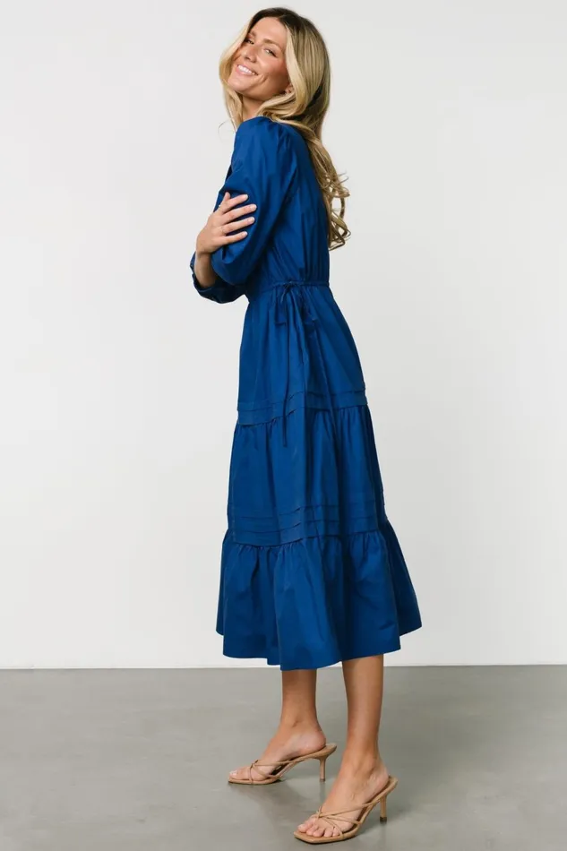 Women Midi Dresses Baltic Born Santa Fe Poplin Midi Dress Cobalt Women Midi Dresses Baltic Born Santa Fe Poplin Midi Dress Cobalt
