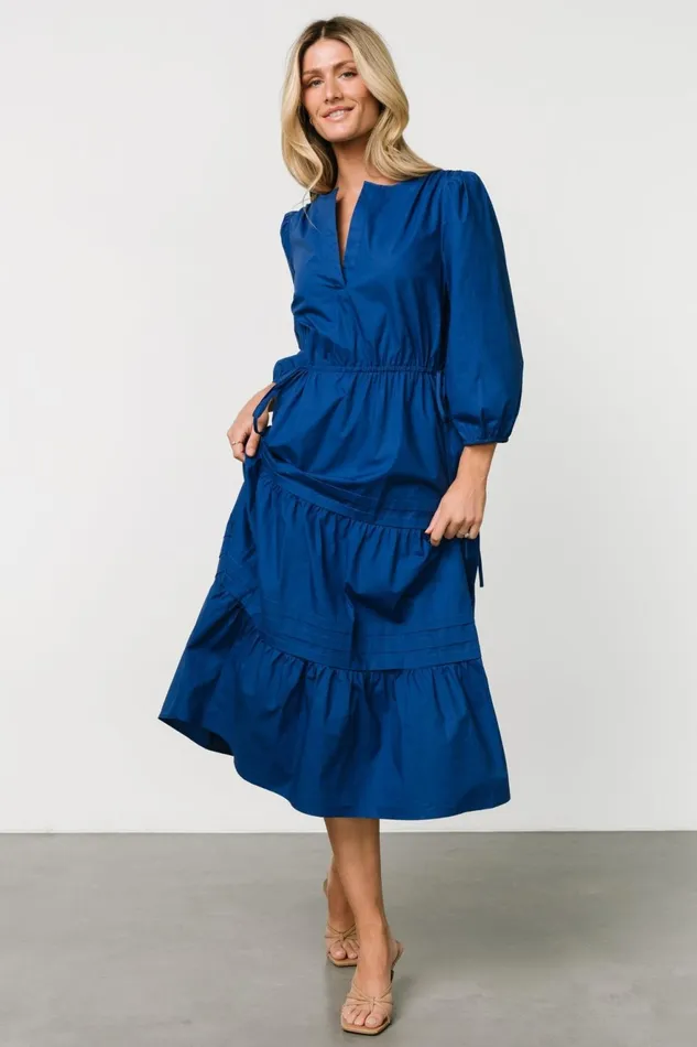 Women Midi Dresses Baltic Born Santa Fe Poplin Midi Dress Cobalt Women Midi Dresses Baltic Born Santa Fe Poplin Midi Dress Cobalt