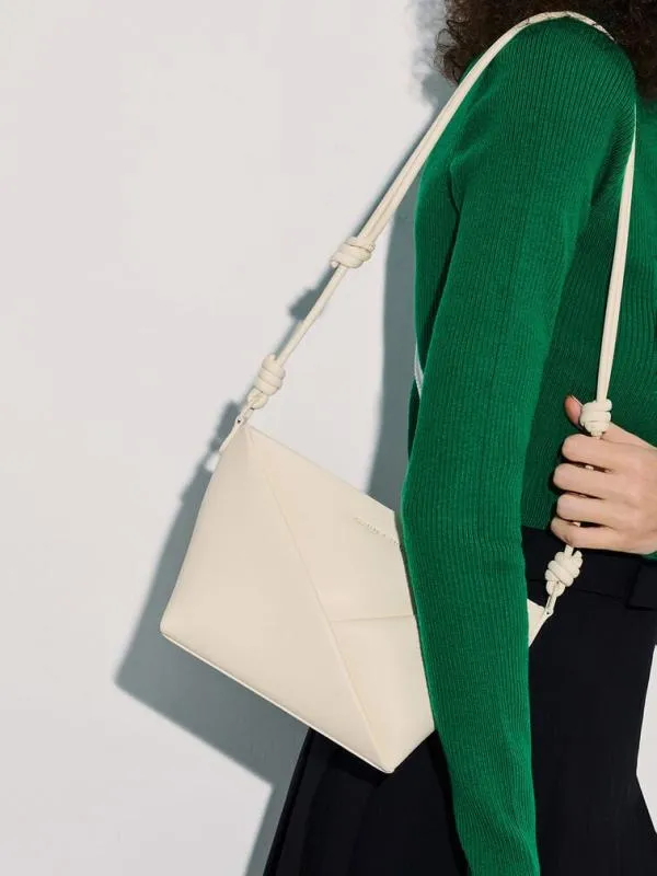 Women Midori Geometric Crossbody Bag 8211 Cream CHARLES and KEITH Crossbody Bags