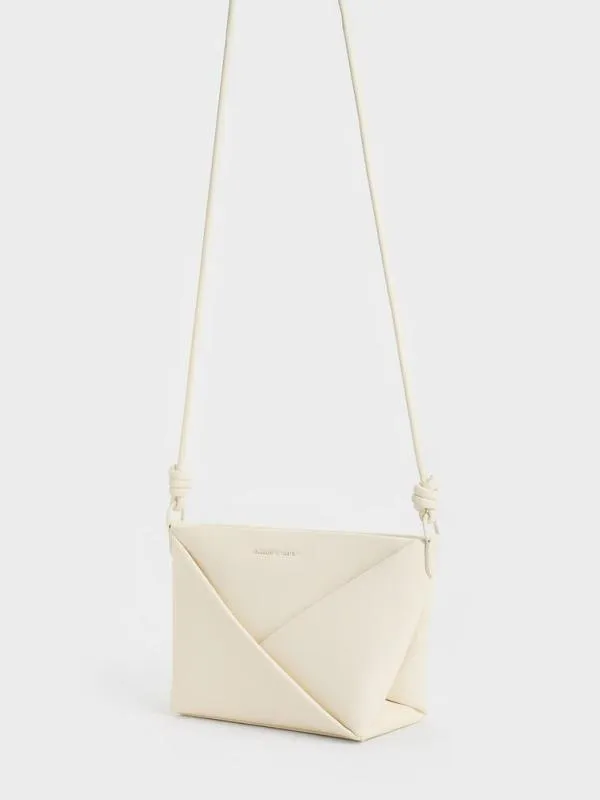 Women Midori Geometric Crossbody Bag 8211 Cream CHARLES and KEITH Crossbody Bags