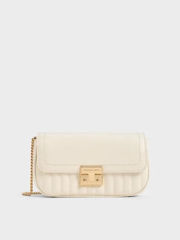 Women Mini Donna CrinkleEffect Bag 8211 Cream CHARLES and KEITH Phone Pouches Women Mini Donna CrinkleEffect Bag 8211 Cream CHARLES and KEITH Phone Pouches