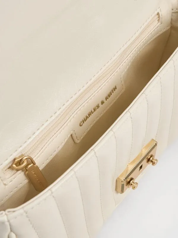 Women Mini Donna CrinkleEffect Bag 8211 Cream CHARLES and KEITH Phone Pouches