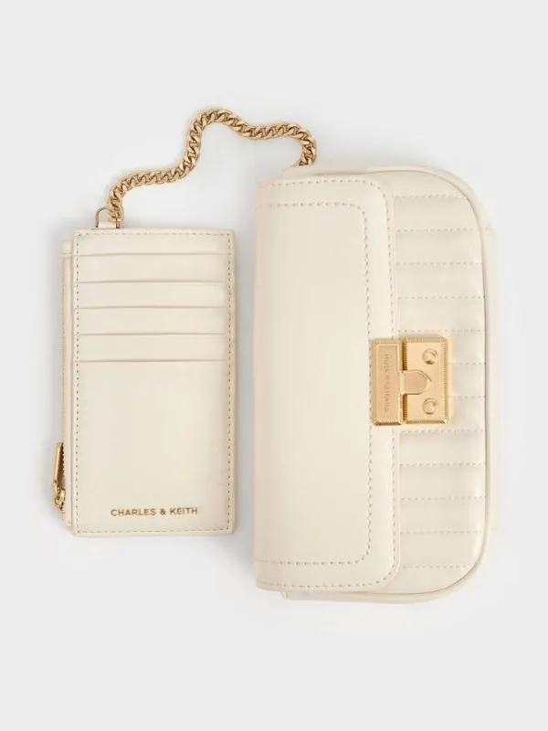 Women Mini Donna CrinkleEffect Bag 8211 Cream CHARLES and KEITH Phone Pouches