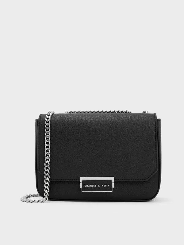 Women Mini Sue ChainStrap Shoulder Bag 8211 Noir CHARLES and KEITH Crossbody Bags Women Mini Sue ChainStrap Shoulder Bag 8211 Noir CHARLES and KEITH Crossbody Bags