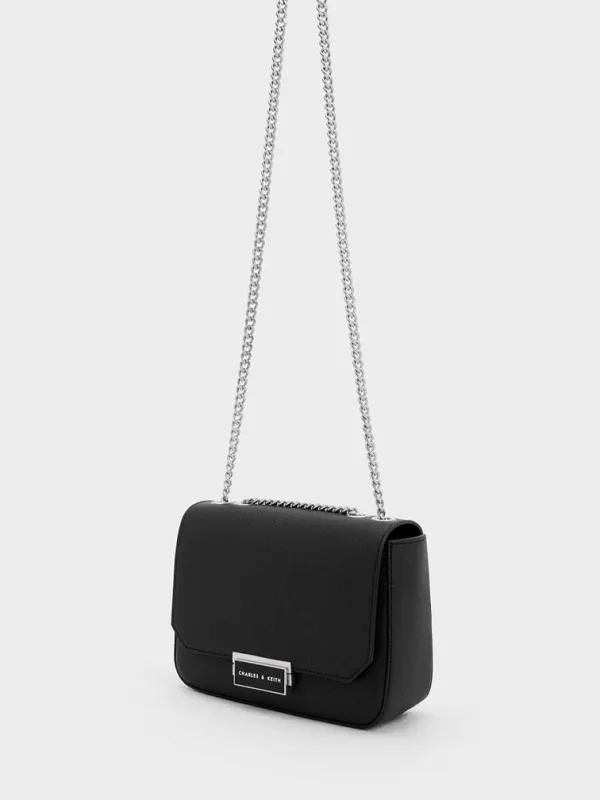 Women Mini Sue ChainStrap Shoulder Bag 8211 Noir CHARLES and KEITH Crossbody Bags Women Mini Sue ChainStrap Shoulder Bag 8211 Noir CHARLES and KEITH Crossbody Bags