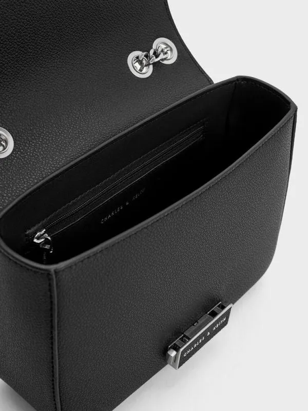 Women Mini Sue ChainStrap Shoulder Bag 8211 Noir CHARLES and KEITH Crossbody Bags Women Mini Sue ChainStrap Shoulder Bag 8211 Noir CHARLES and KEITH Crossbody Bags