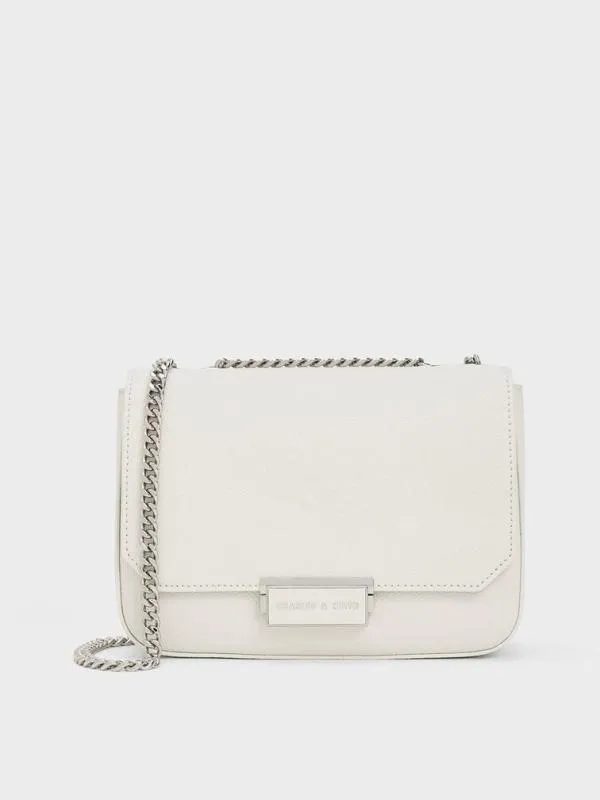 Women Mini Sue ChainStrap Shoulder Bag 8211 White CHARLES and KEITH Crossbody Bags Women Mini Sue ChainStrap Shoulder Bag 8211 White CHARLES and KEITH Crossbody Bags