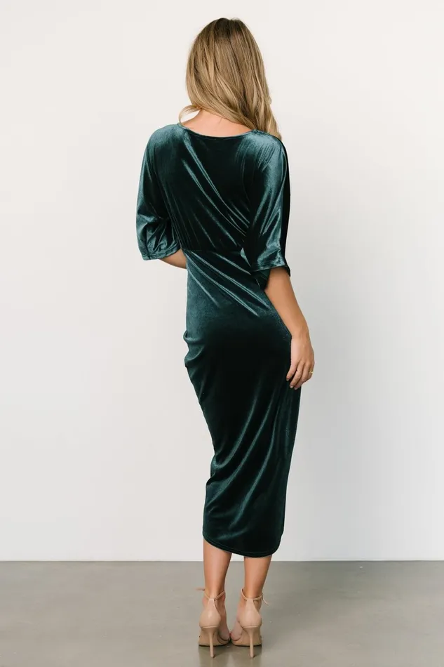 Women Mother Of The Bride Baltic Born Brendyn Ruched Velvet Dress Jade Women Mother Of The Bride Baltic Born Brendyn Ruched Velvet Dress Jade