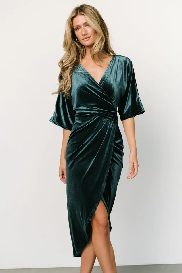 Women Mother Of The Bride Baltic Born Brendyn Ruched Velvet Dress Jade Women Mother Of The Bride Baltic Born Brendyn Ruched Velvet Dress Jade