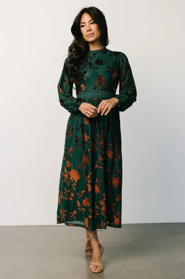 Women Mother Of The Bride Baltic Born Christine Velvet Embossed Midi Dress Jade Women Mother Of The Bride Baltic Born Christine Velvet Embossed Midi Dress Jade