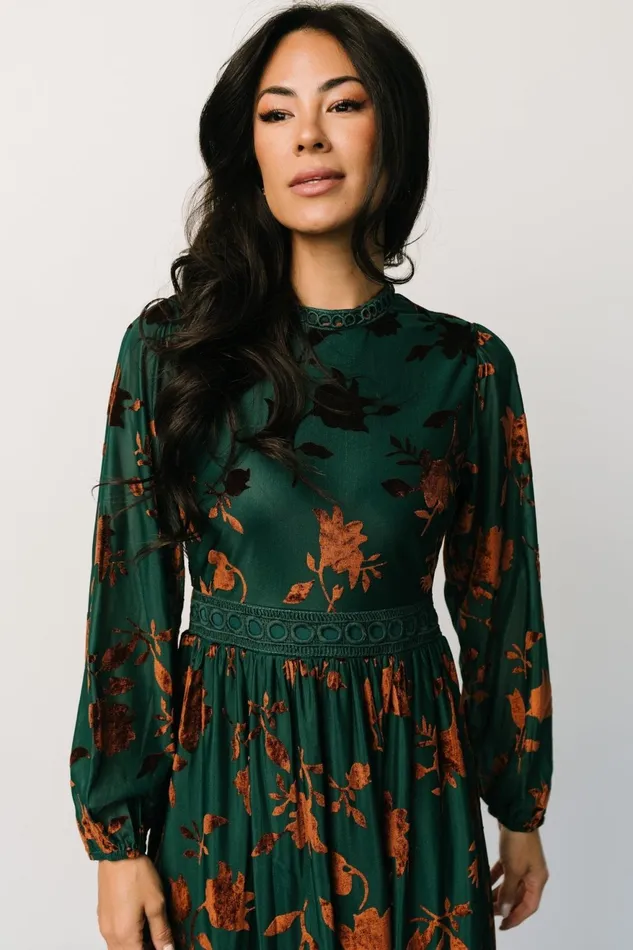 Women Mother Of The Bride Baltic Born Christine Velvet Embossed Midi Dress Jade Women Mother Of The Bride Baltic Born Christine Velvet Embossed Midi Dress Jade