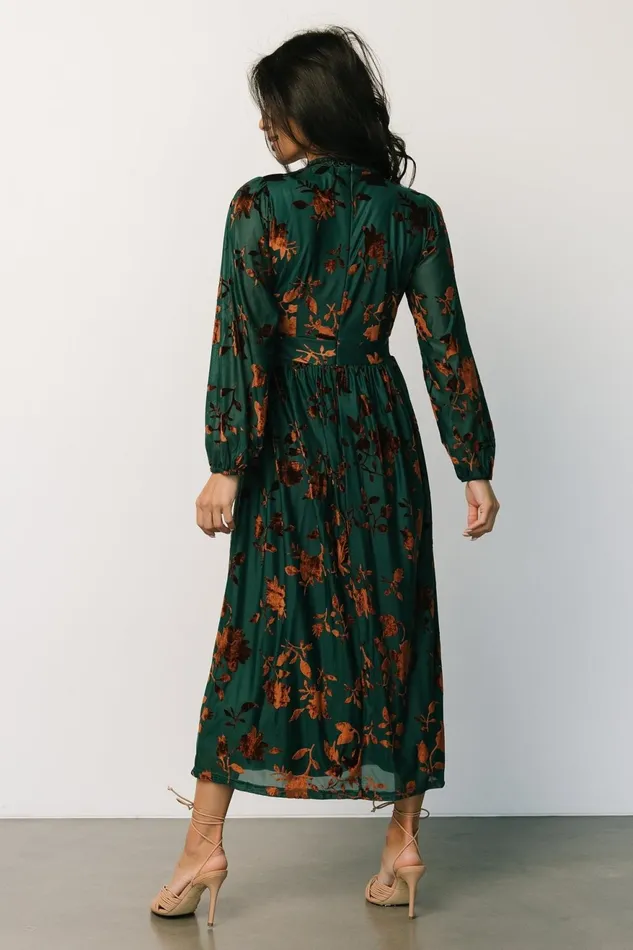 Women Mother Of The Bride Baltic Born Christine Velvet Embossed Midi Dress Jade Women Mother Of The Bride Baltic Born Christine Velvet Embossed Midi Dress Jade