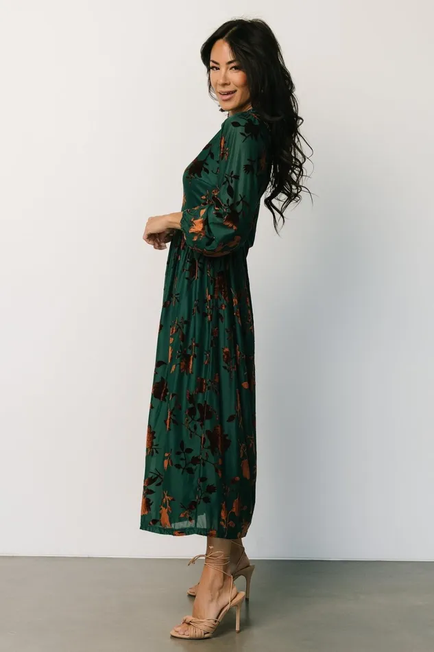 Women Mother Of The Bride Baltic Born Christine Velvet Embossed Midi Dress Jade Women Mother Of The Bride Baltic Born Christine Velvet Embossed Midi Dress Jade