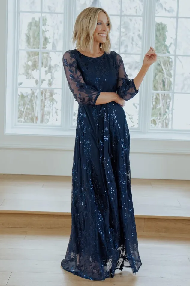 Women Mother Of The Bride Baltic Born Destiny Sequin Maxi Dress Navy Women Mother Of The Bride Baltic Born Destiny Sequin Maxi Dress Navy