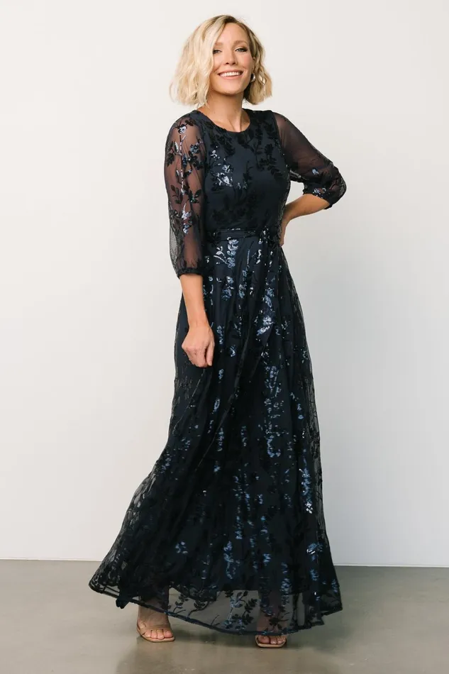 Women Mother Of The Bride Baltic Born Destiny Sequin Maxi Dress Navy Women Mother Of The Bride Baltic Born Destiny Sequin Maxi Dress Navy