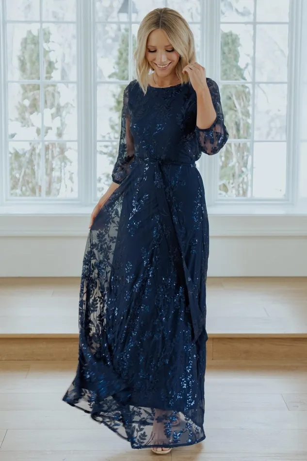 Women Mother Of The Bride Baltic Born Destiny Sequin Maxi Dress Navy Women Mother Of The Bride Baltic Born Destiny Sequin Maxi Dress Navy