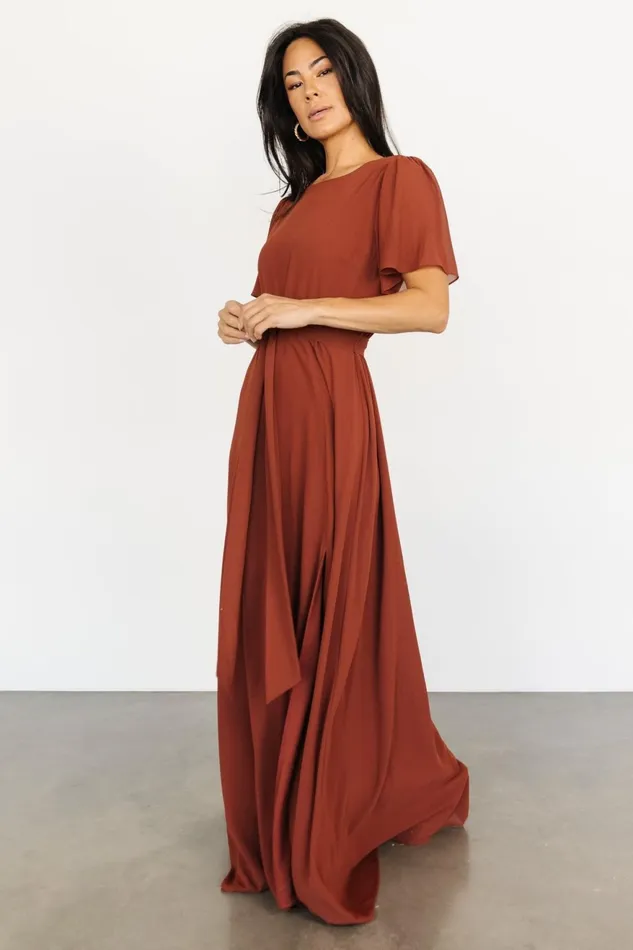 Women Mother Of The Bride Baltic Born Naomi Short Sleeve Maxi Dress Cinnamon Women Mother Of The Bride Baltic Born Naomi Short Sleeve Maxi Dress Cinnamon