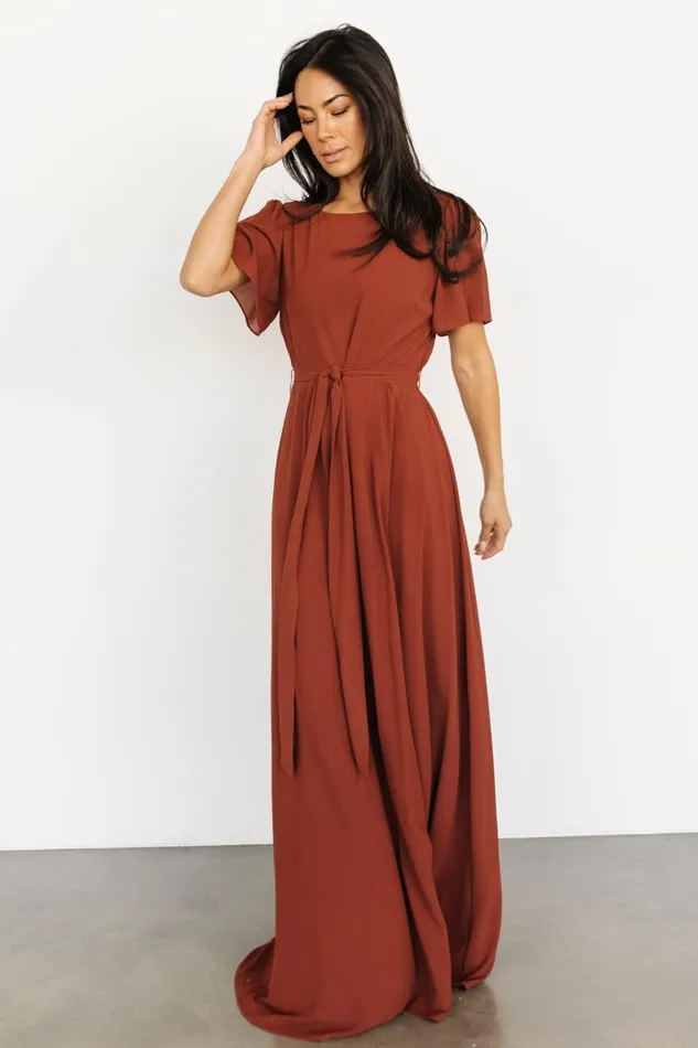 Women Mother Of The Bride Baltic Born Naomi Short Sleeve Maxi Dress Cinnamon Women Mother Of The Bride Baltic Born Naomi Short Sleeve Maxi Dress Cinnamon