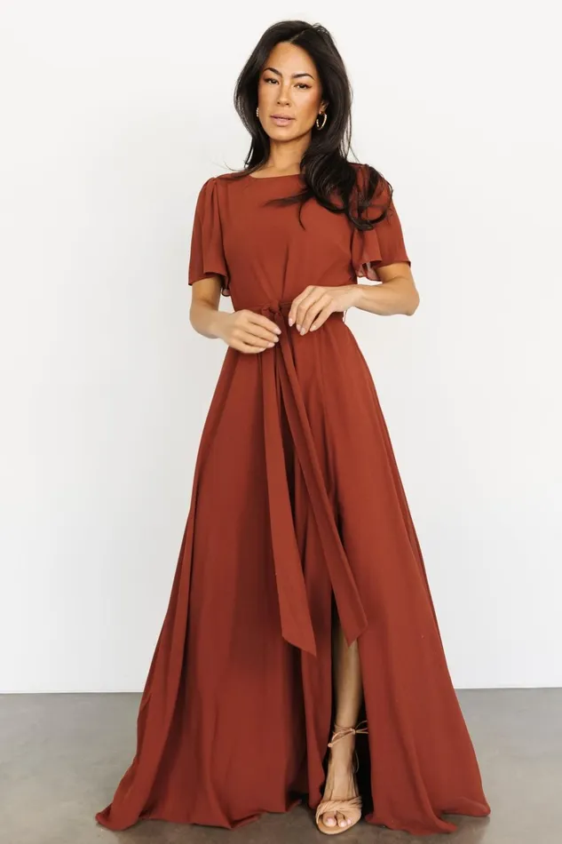 Women Mother Of The Bride Baltic Born Naomi Short Sleeve Maxi Dress Cinnamon Women Mother Of The Bride Baltic Born Naomi Short Sleeve Maxi Dress Cinnamon