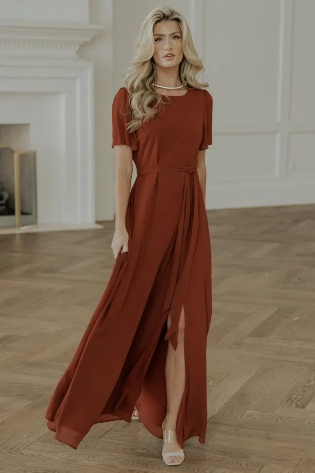 Women Mother Of The Bride Baltic Born Naomi Short Sleeve Maxi Dress Cinnamon Women Mother Of The Bride Baltic Born Naomi Short Sleeve Maxi Dress Cinnamon