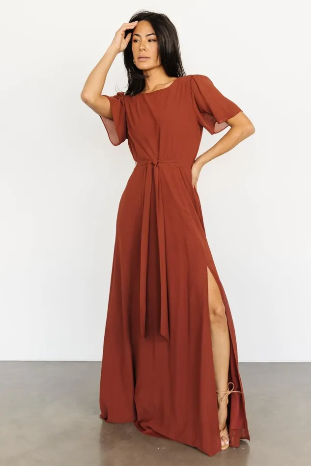 Women Mother Of The Bride Baltic Born Naomi Short Sleeve Maxi Dress Cinnamon Women Mother Of The Bride Baltic Born Naomi Short Sleeve Maxi Dress Cinnamon