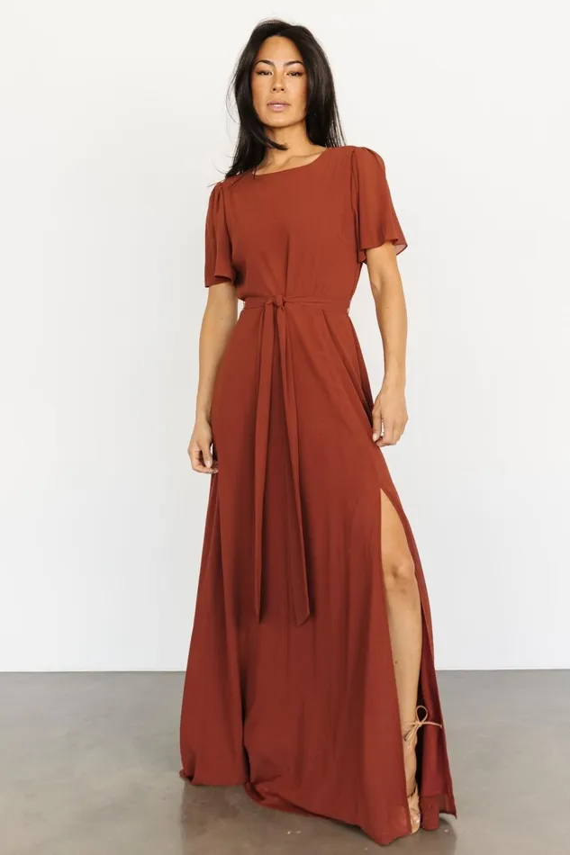 Women Mother Of The Bride Baltic Born Naomi Short Sleeve Maxi Dress Cinnamon Women Mother Of The Bride Baltic Born Naomi Short Sleeve Maxi Dress Cinnamon