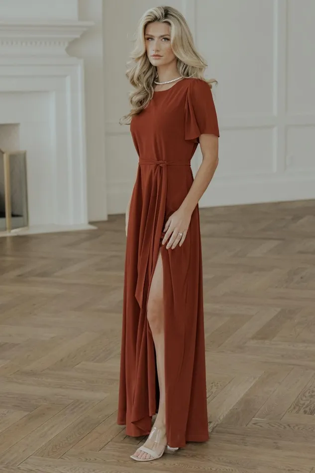 Women Mother Of The Bride Baltic Born Naomi Short Sleeve Maxi Dress Cinnamon Women Mother Of The Bride Baltic Born Naomi Short Sleeve Maxi Dress Cinnamon