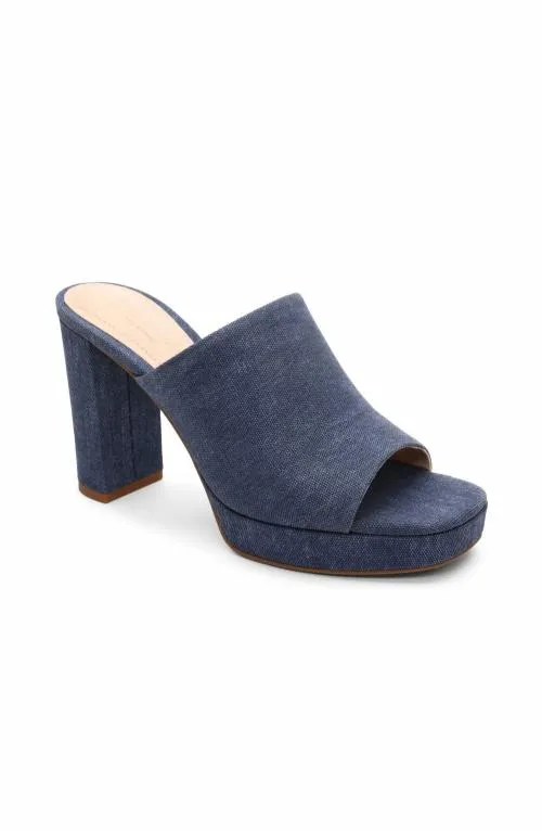 Women Mules Liverpool Los Angeles Carson High Block Heel Mule Indigo