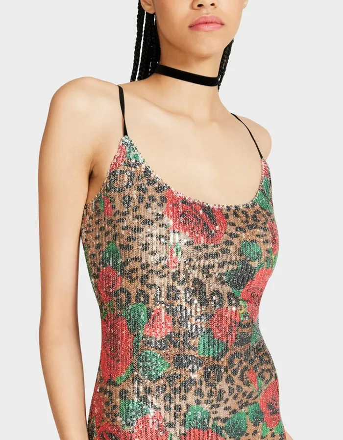 Women NAOMI MIDI DRESS LEOPARD MULTI Betsey Johnson