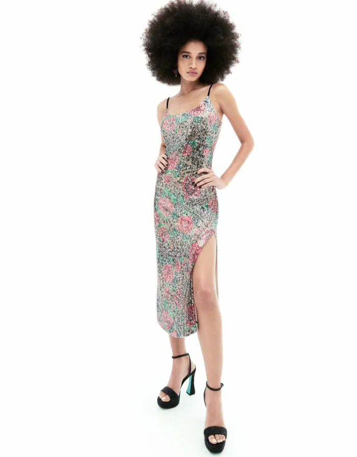 Women NAOMI MIDI DRESS LEOPARD MULTI Betsey Johnson