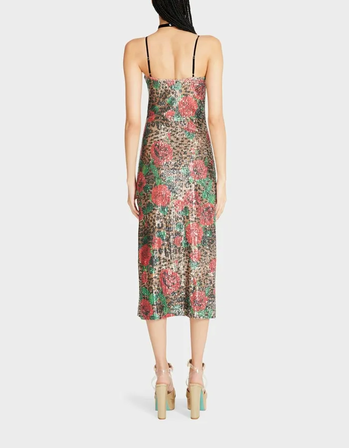 Women NAOMI MIDI DRESS LEOPARD MULTI Betsey Johnson