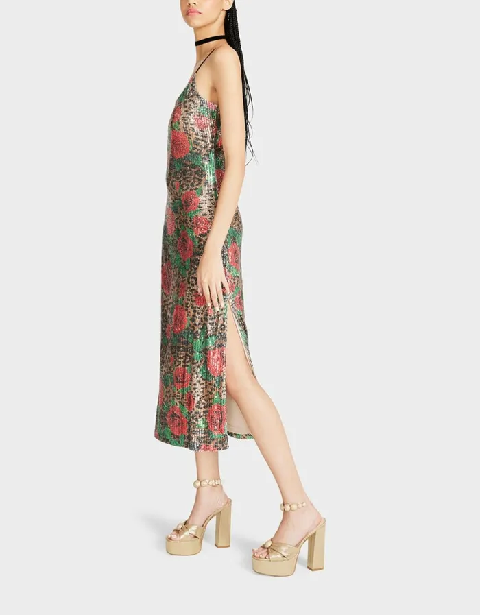 Women NAOMI MIDI DRESS LEOPARD MULTI Betsey Johnson