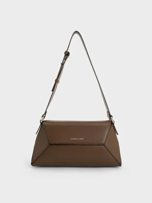 Women Nasrin Geometric Shoulder Bag 8211 Dark Brown CHARLES and KEITH Shoulder Bags Women Nasrin Geometric Shoulder Bag 8211 Dark Brown CHARLES and KEITH Shoulder Bags