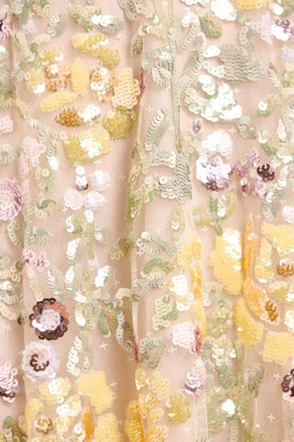 Women Needle and Thread Elina Rose Short Sleeve Mini Dress Champagne
