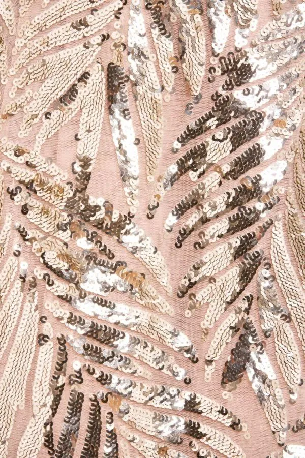 Women Needle and Thread Feather Sequin Strapless Ballerina Dress Beige Women Needle and Thread Feather Sequin Strapless Ballerina Dress Beige