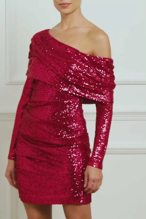 Women Needle and Thread Nova OneShoulder Micro Mini Dress Red Women Needle and Thread Nova OneShoulder Micro Mini Dress Red