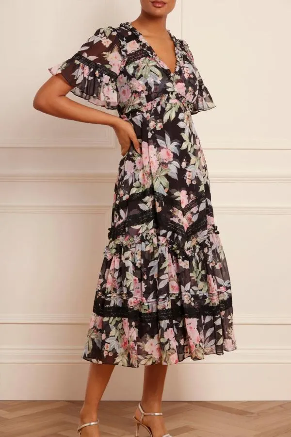 Women Needle and Thread Paradise Garden Sonata Georgette Ballerina Dress Black Women Needle and Thread Paradise Garden Sonata Georgette Ballerina Dress Black