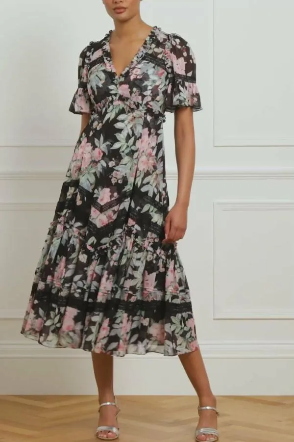 Women Needle and Thread Paradise Garden Sonata Georgette Ballerina Dress Black Women Needle and Thread Paradise Garden Sonata Georgette Ballerina Dress Black